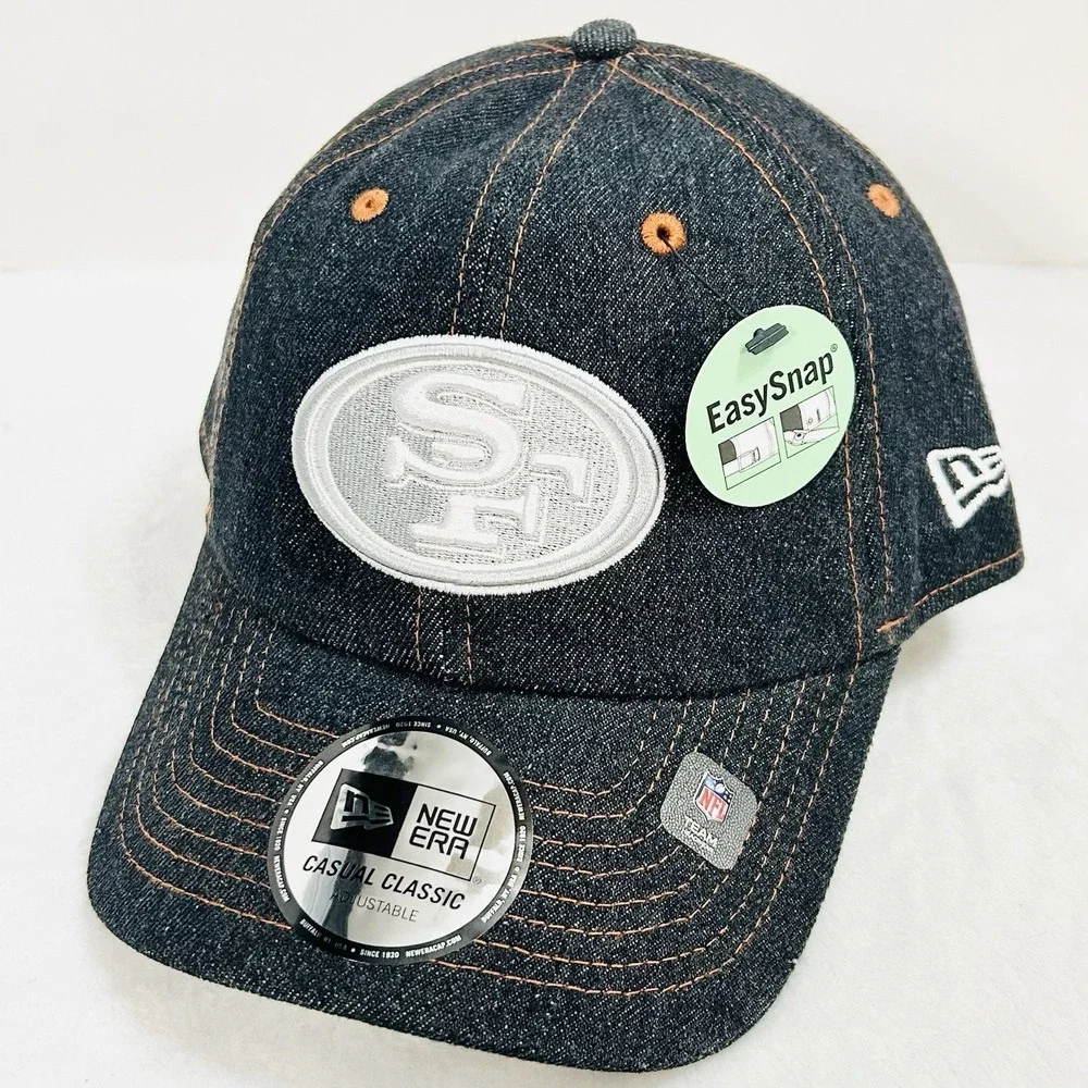 New Era San‎ Francisco 49ers Denim Casual Classic Hat Cap Adjustable Strap Blue